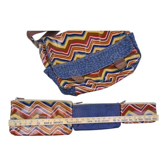 Fossil Key-Per Briefcase Coated Canvas Multi Messenger Bag with Wallets Set of 4 - Picture 3 of 13